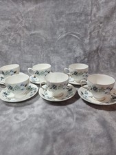 vintage colclough linden bone china cups and saucers  pattern 8162