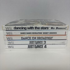 Wii 5-Game Dance Bundle - Just Dance 3 & 4, DDR Disney Grooves, Broadway