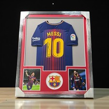 Signed Lionel Messi Jersey Barcelona FRAMED Autographed W/ COA 34  x42  
