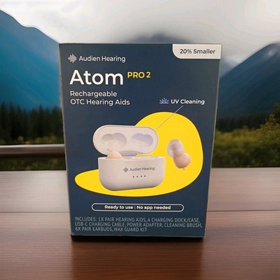 Audien ATOM PRO 2 Wireless Rechargeable OTC Hearing Aid Genuine Sealed
