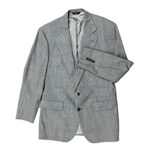 Vintage Polo University Club Ralph Lauren Blazer Mens 42R Black Houndstooth Wool