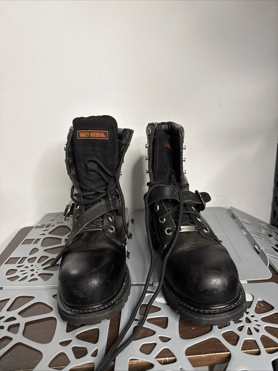 Harley-Davidson Mens Size 9 Black Faded Glory  Motorcycle Steel Toe Boots 91035 Harley Davidson Faded Glory Boots In Men main image 4