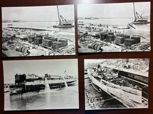Set of Photos Raising USS Oglala CM-4 Naval Navy Ship Sunk in Pearl Harbor (P1)