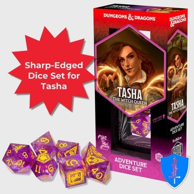 Tasha The Witch Queen Dice - Set of 7 Sharp Edged Sirius Adventure Dice D&D RPG