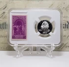 1997-S Washington Silver Proof Quarter with Vintage US Stamps - Nice! W1