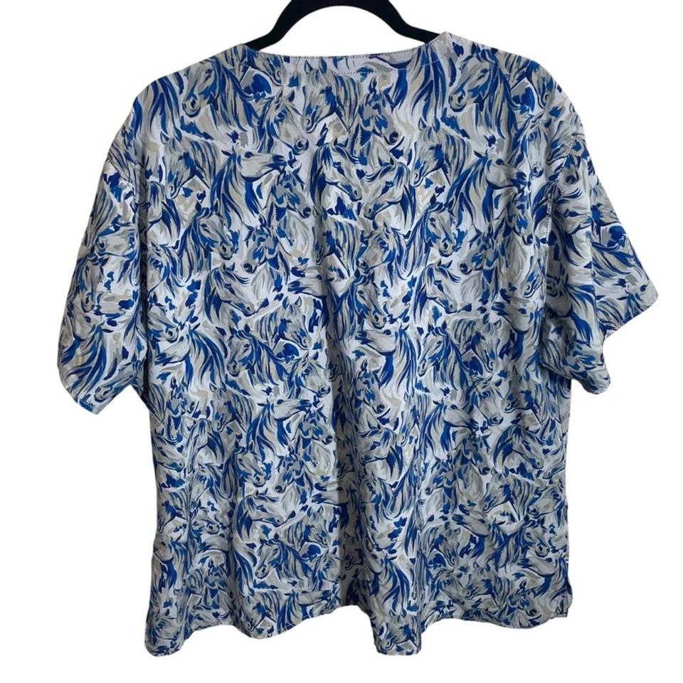 Carhartt Force Medical Scrub Top Mujer’s 3x Caballos Ecuestre Azul Foto 2 de 4