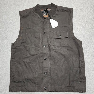 New PrAna Grover Canvas Vest Dark Iron Grey Size Men's X-Large $150 Retail NWT