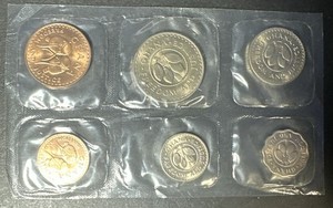 1967 Ghana 6 Pc Uncirculated Coin Set In Original Plastic