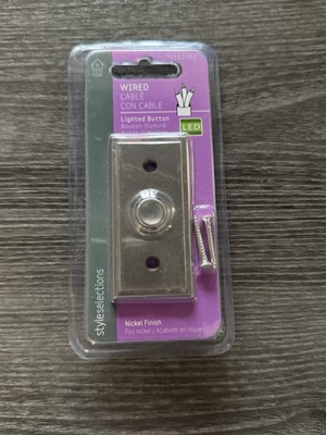 Wired LED Lighted Doorbell Button by Style Selections Nickel Finish #0163362