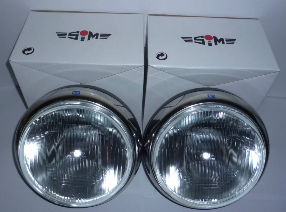 2x 9" Cibie Super Oscar Replica Spotlights Spotlamps H3 Stainless Steel Chrome - Image 3 of 4