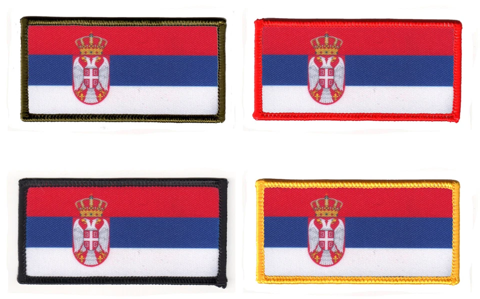 MARKENLOS Serbien Flagge"Aufnäher Patch" 4,5 x 9 cm/Flag/Srbija/Belgrad/Novi Sad/Nis/Senta