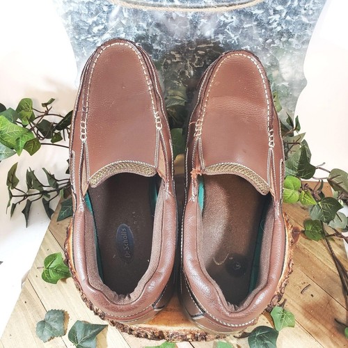 Mocasines informales cómodos de cuero marrón para hombre Dr. Scholl's talla 10D - Imagen 4 de 10