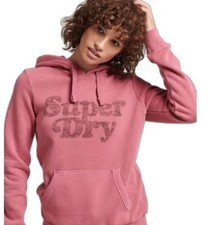 Superdry Women's Vintage Cooper Classic Sweatshirt Hoodie Size 10 L Pink