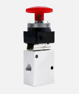 Solid 1/4'' Pneumatic Control Mechanical Valve 3 Way 2 Position Red Button Parts