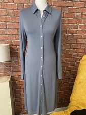 WynneLayers Viscose Span Shirt Dress Blue Mirage Size Medium MarlaWynne