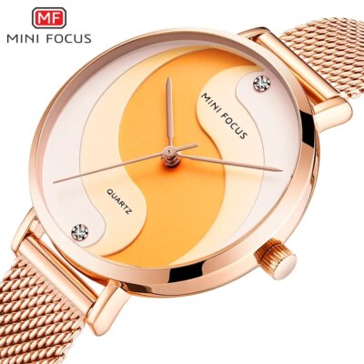 MINI FOCUS Women Watch Waterproof Ladies Watch Quartz Stainless Steel Wristwatch