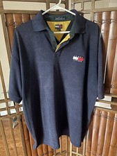 Vintage Tommy Hilfiger Classic Logo Polo Shirt Navy Blue Men’s XXL Made In USA
