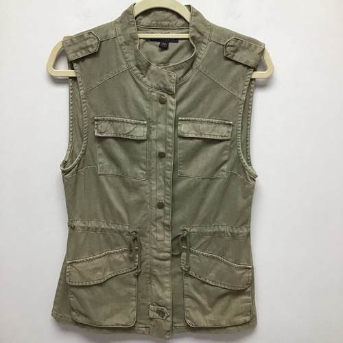 British Khaki Womens Vest Green Pocket 