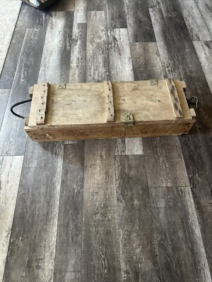 Vtg Vietnam Era ''Empty'' Wood Ammunition Case, 105 MM HE M1 Dualgran 1969