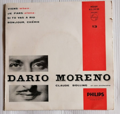 DARIO MORENO: Ciens (When) 7'' EP (13. Serie) PHILIPS 432.201 acc Claude Bolling