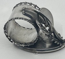 Victorian Antique Meridian Silver Napkin Ring Holder Figural Heart Silver Plate
