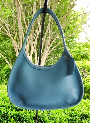 Coach RARE MINI 9027 Sky Blue Leather Ergo Shoulder Bag | eBay
