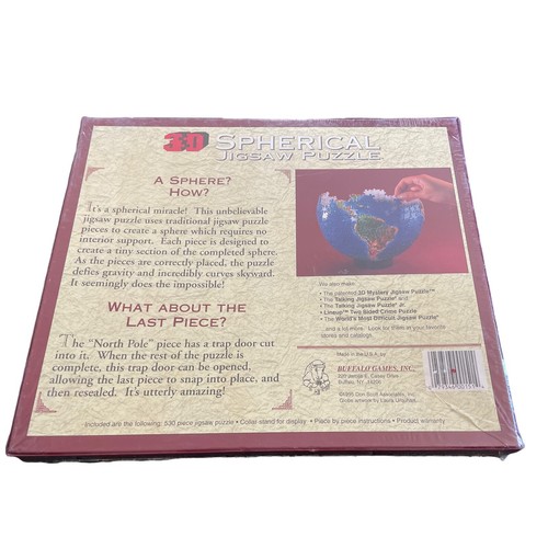 Buffalo Games 3D World Globe Spherical Jigsaw Puzzle 530 Pieces 9.5” D 2006 New - Picture 2 of 2