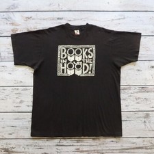 Vintage 90s Books In The Hood Tshirt Tee Shirt Made in USA Single Stitch