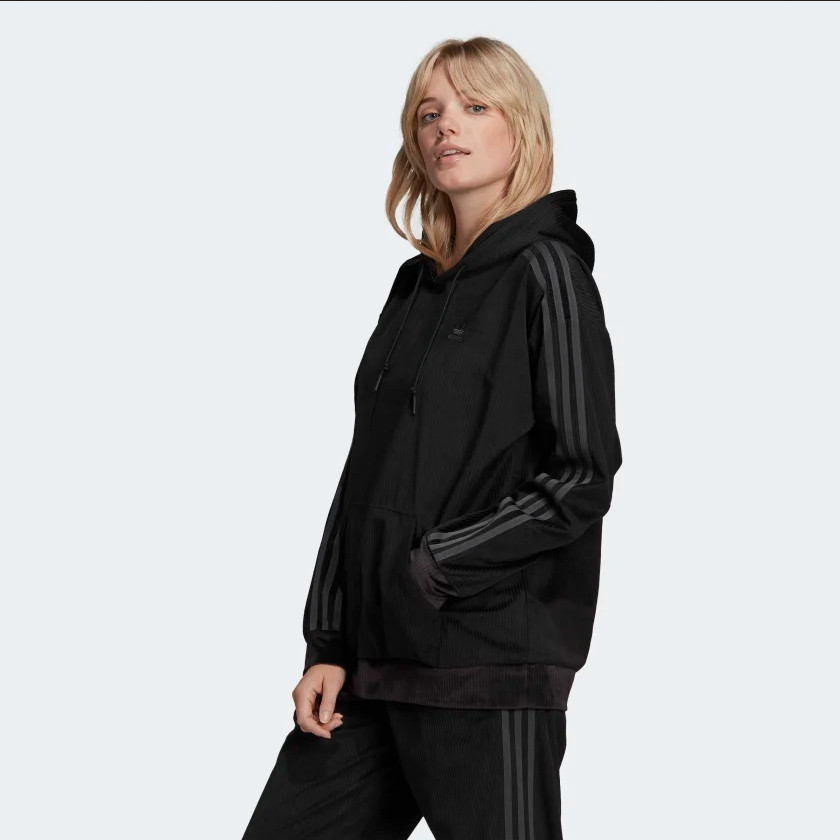 Женская бархатная вельветовая толстовка Adidas с капюшоном, варианты расцветок