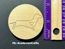 HANDMADE: Laser Cut  Scored 2 inch Wood Magnet- Dachshund  Heart