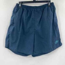 Vintage 90s Nike Mesh Lining Swim Trunks Pockets Mens Large Navy Swoosh