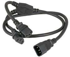 Premium IEC320 C13 Power Supply Splitter Cord For PDU UPS TV PC Servers 3FT Long