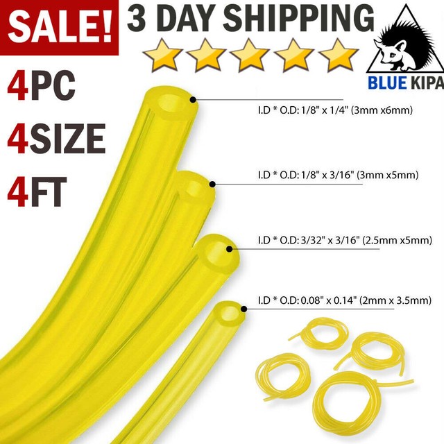 Petrol Fuel Line Hose Gas Pipe Tubing 4 Sizes For Trimmer Chainsaw