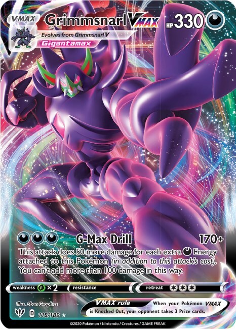 Grimmsnarl VMAX 115/189 Swsh03: Darkness Ablaze - 1 of 1