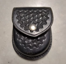 Dutyman 8121U Police / Duty Belt Handcuff Pouch Case Holder Weave Leather Black