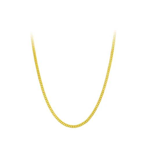 Pure Solid 999 24K Yellow Gold Necklace Men Women Curb Link Chain - Picture 5 of 5