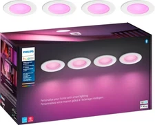 Philips Hue White & Color Ambiance LED Smart 5/6" Recessed Downlight - 4 Pack