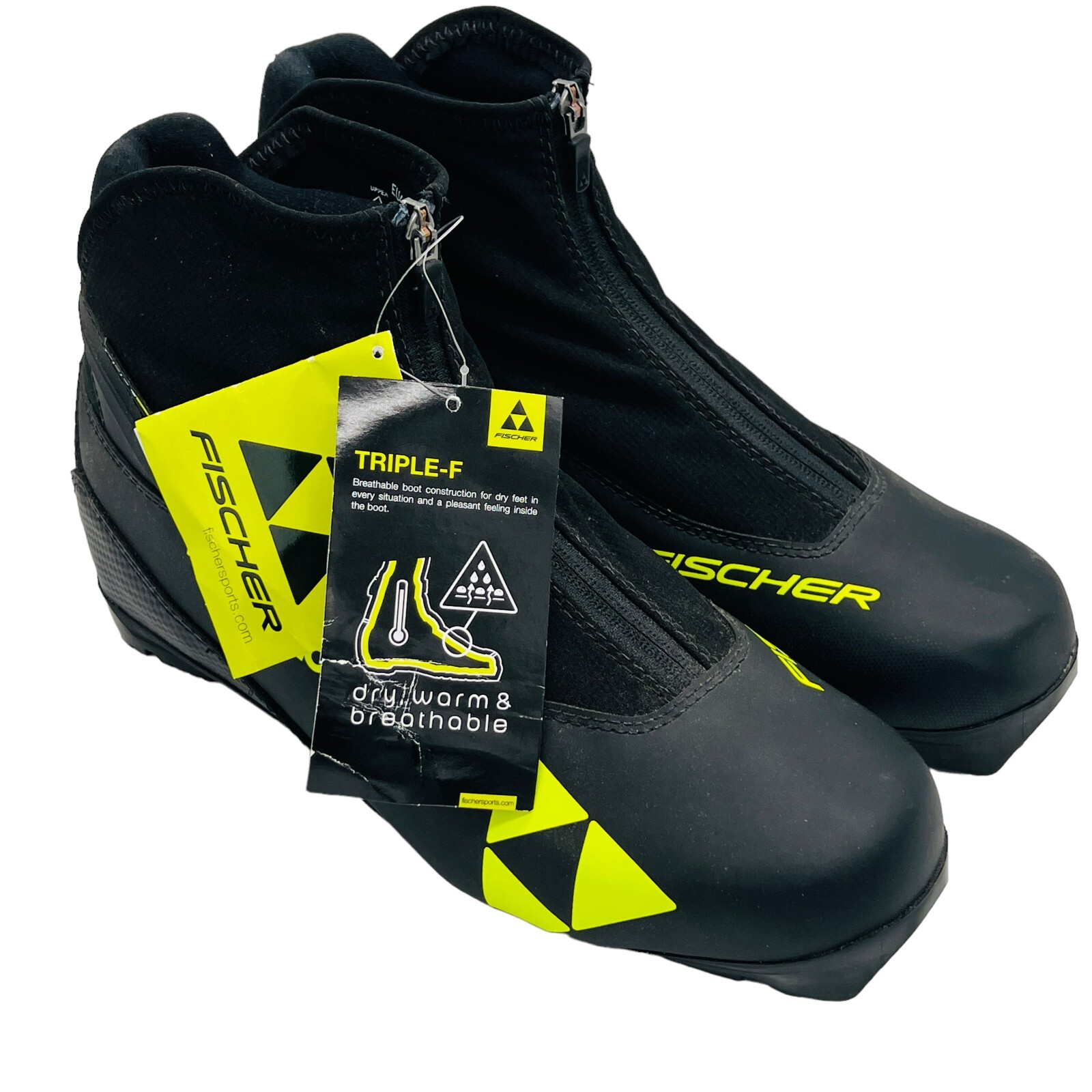 SALOMON Fischer RC3 Classic Cross Country Nero Scarpe Scarponi da Sci Uomo Taglia US 11 EU 44