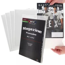 25 BCW RESEALABLE Magazine Bags + Boards Acid Free Book Storage 8 3/4 DC Black