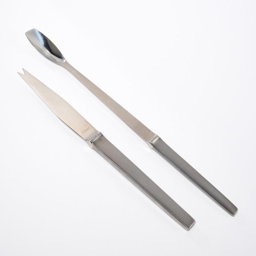 Arthur Salm Austria Modernist Bar Cocktail Cheese Olive Fork Knife Spoon 2pc Lot - 第 1/3 張圖片