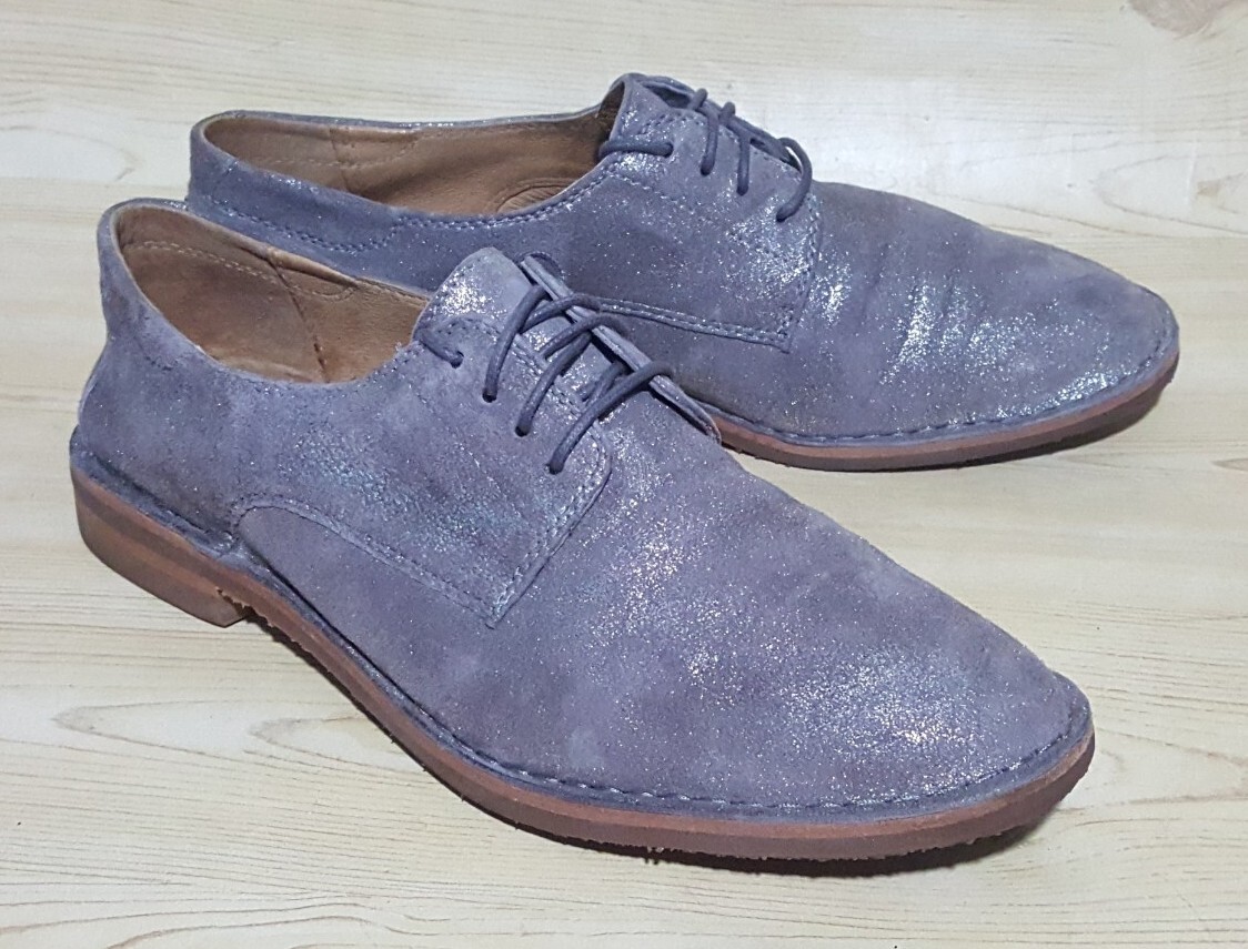 SAOLA H.S. Trask Brown Metallic Suede Leather Oxford Womens Shoes Size 8.5 M