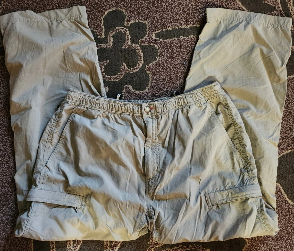 The North Face Men 5 Pocket Tan Nylon Outdoor Zip Off Convertible Hiking Pants L