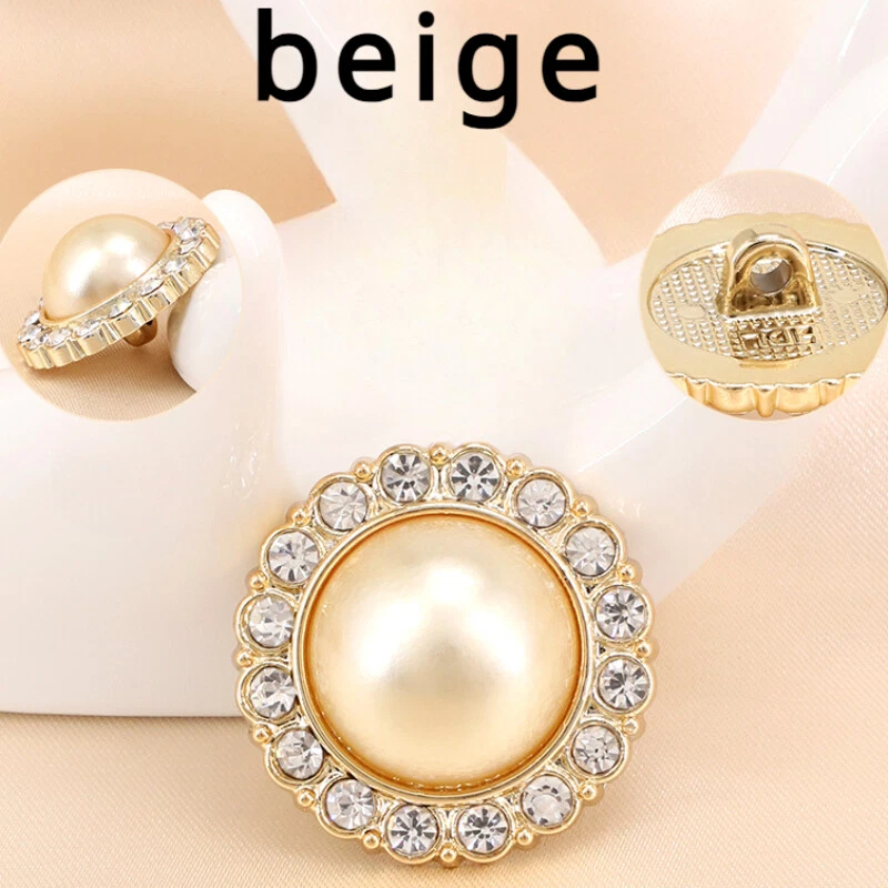 6pcs Glitter Round Buttons Rhinestone Diamond Craft for Overcoat Jacket Top DIY - Image 4 of 4