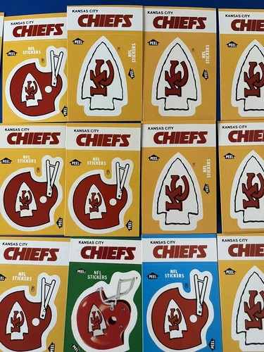 NFL Kansas City Chiefs vintage helmet stickers 1984 schedule on back some cards - Picture 2 of 15