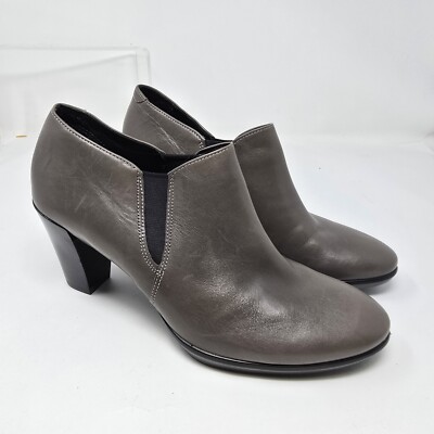 ECCO Womens US 6-6.5 Size  37 Shape 55 Plateau Stack Shootie Taupe Platform Pump