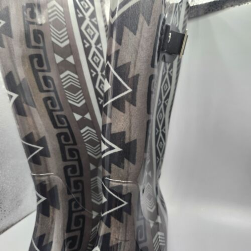 Austin Trading Co Women’s 8 Black Geometric Rubber Boots Rain All Weather - Picture 3 of 7