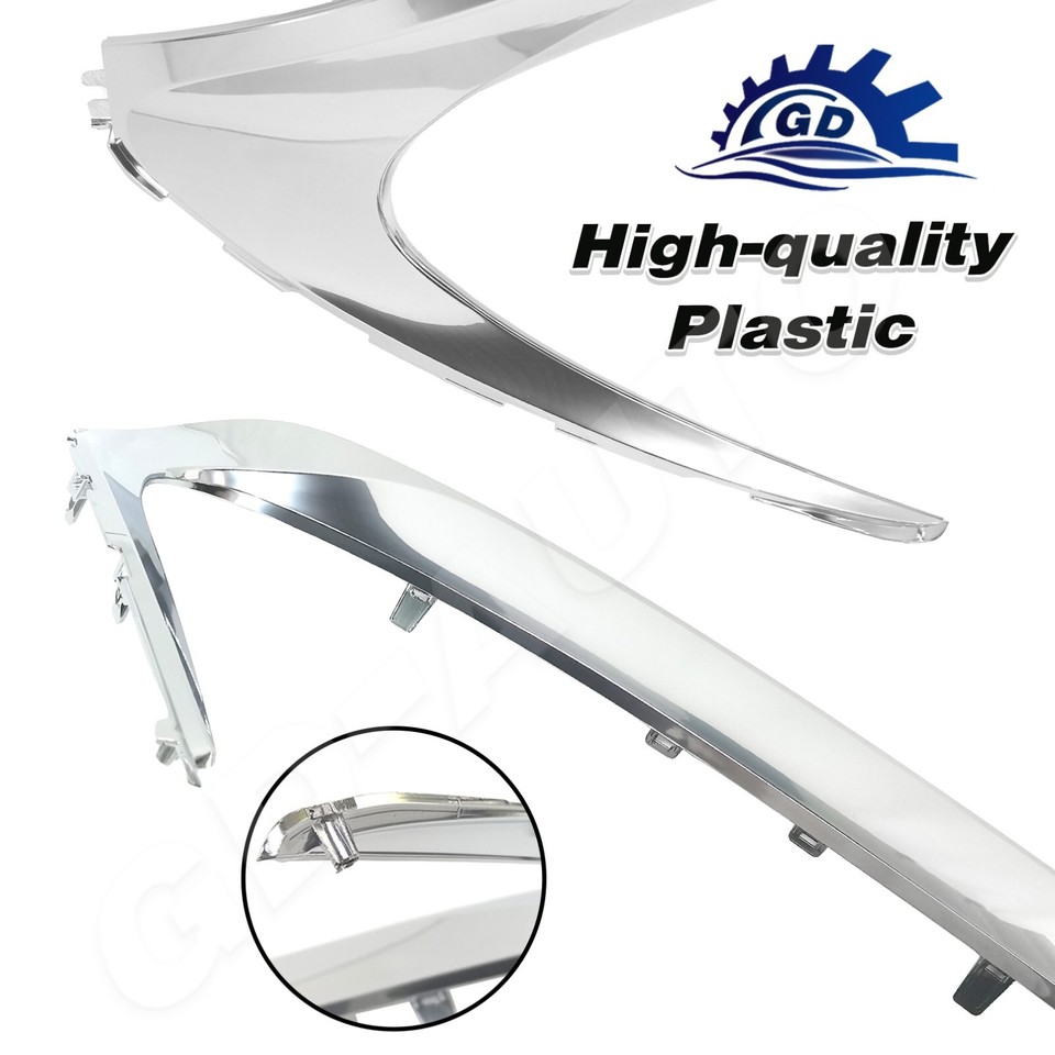 Chrome Front Grille Trim Molding Set (2PCS) For 2016-2018 Lexus ES300H & ES350 – Direct Fit, Durable Plastic