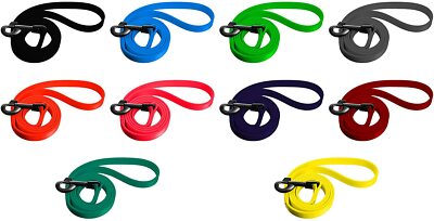Dogline Biothane Waterproof Dog Leash Strong Coated Nylon Webbing Multi Size