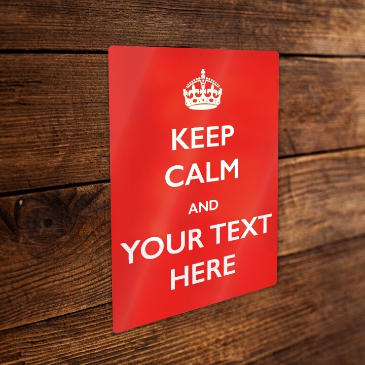 Personalised KEEP CALM AND CARRY ON A5 ALUMINIUM METAL PRINT SIGN PLAQUE COLOUR