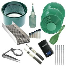 21pc Gold Panning Kit 12" 10" 8" Green Gold Pans Mini Sluice Box Gold Recovery